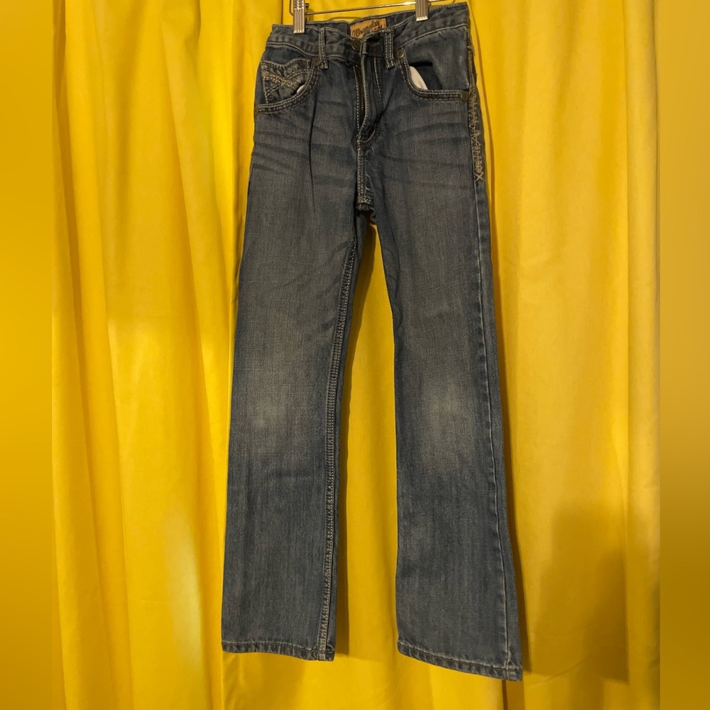 Boys wrangler 20 X boot, cut jeans